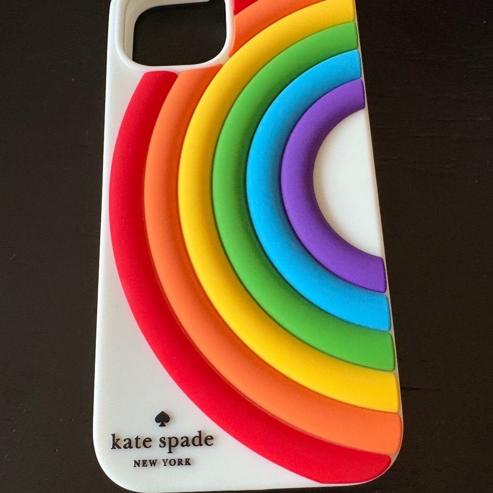 LIKE NEW Gorgeous Rainbow Kate Spade iPhone 14 Case